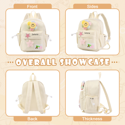Personalised Nylon Polyester Children's Custom Name Backpack Back to School Gift