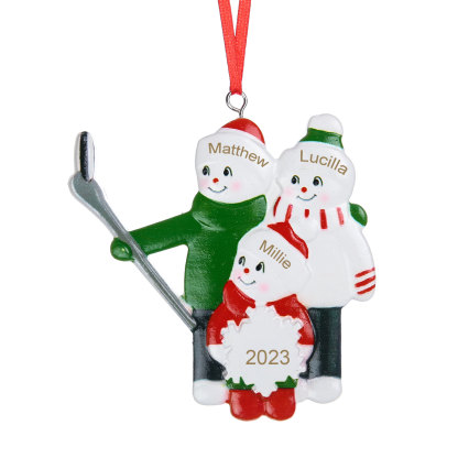 3 Names-Personalised Family Christmas Resin Hanging Ornament-Custom 3 Names Hanging Christmas Ornament Gifts For Family