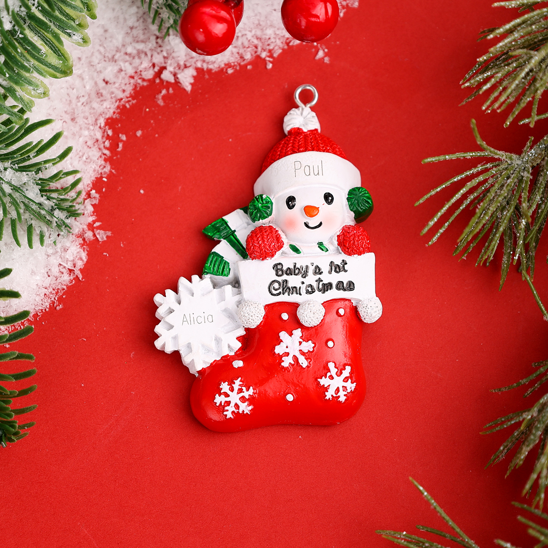 Personalised Baby Christmas Xmas Tree Decoration Ornament-Custom Name And Date Hanging Ornament Gifts For Baby's First Christmas