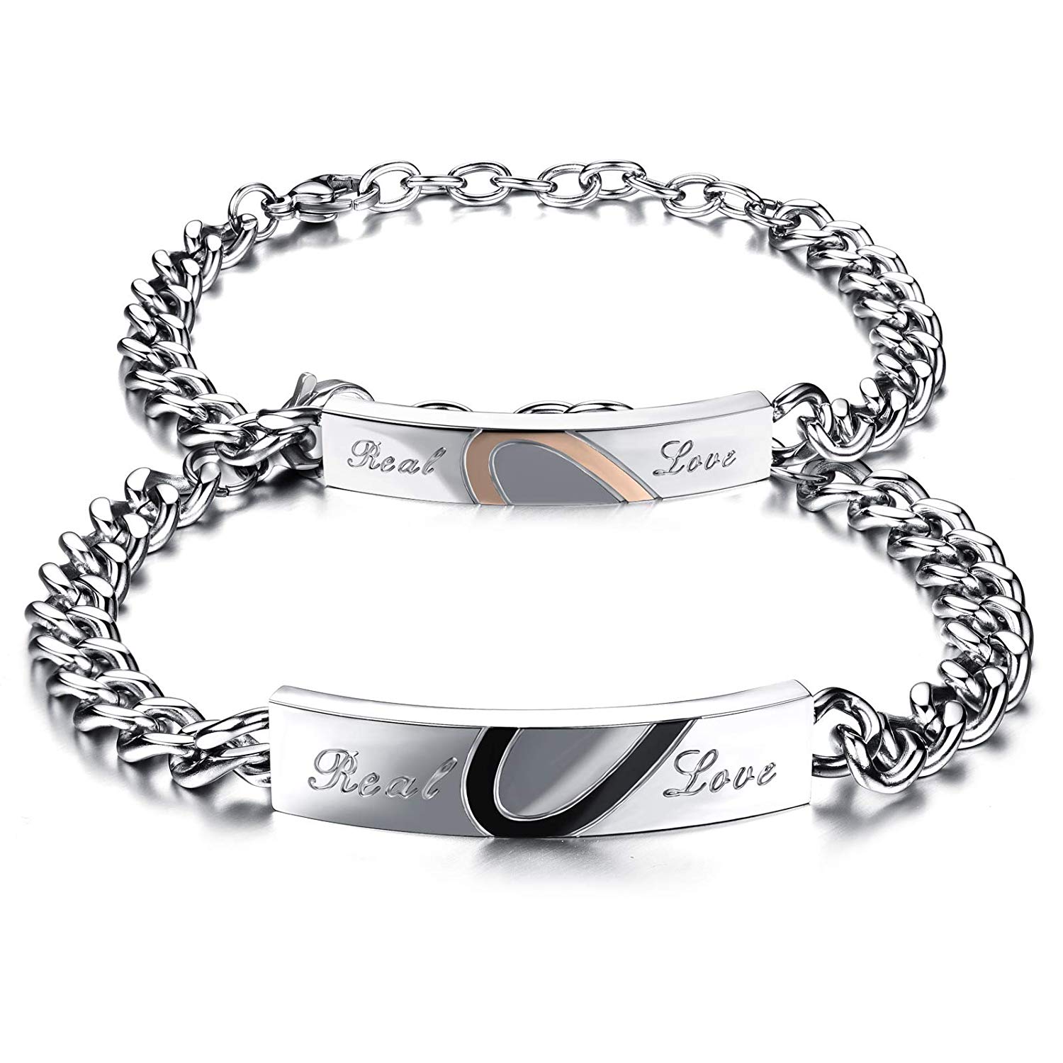 Personalised Text Couple Bracelets for Women Men Jewelry Matching Set