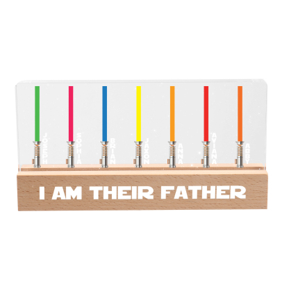 Personalised Star Wars Logo Father's Day Gift - I'm Their Dad - Table Lamp with 7 Names