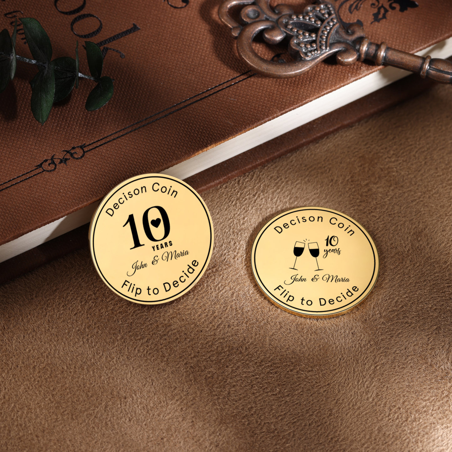 2 PCS Personalized Name Stainless Steel Commemorative Coin Custom Anniversary Special Gift