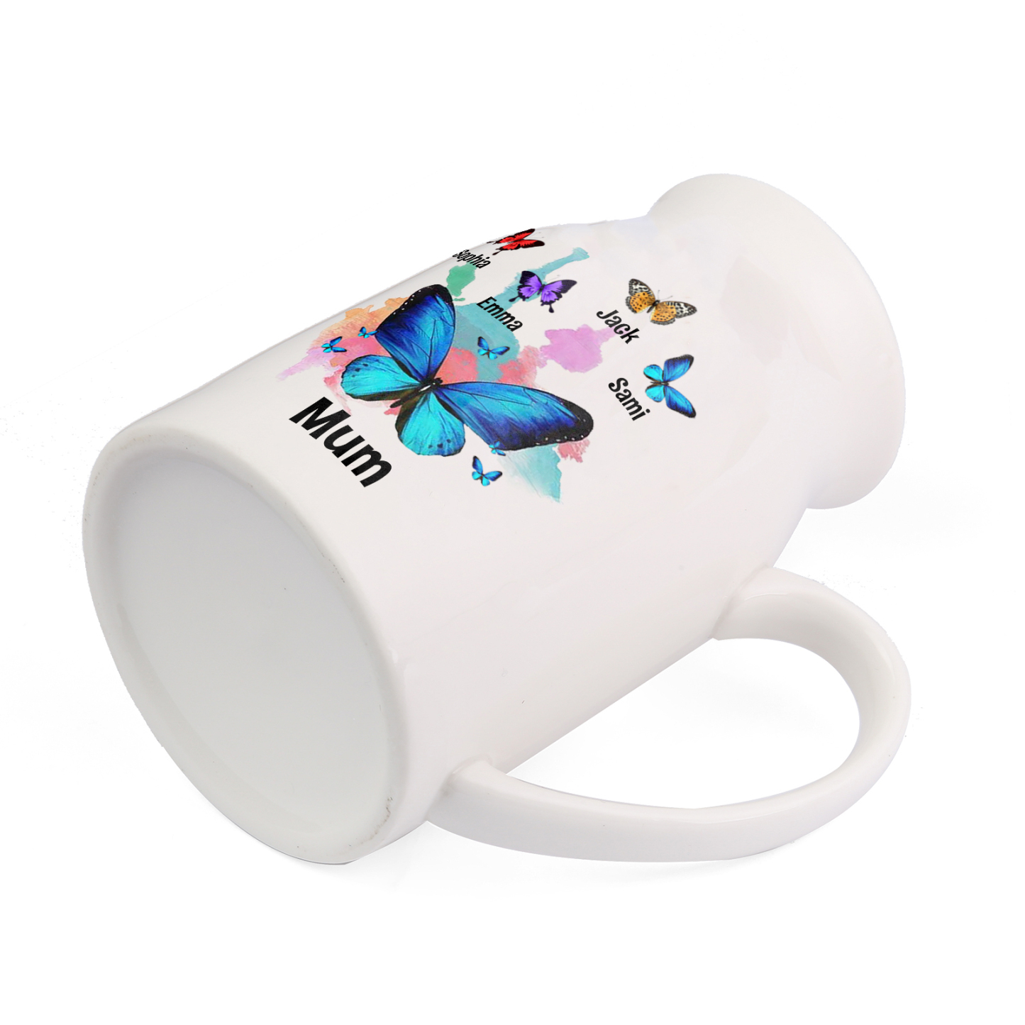 Personalised 2-8 Names Beautiful Colorful Butterfly Style Ceramic Vase Gift For Mum