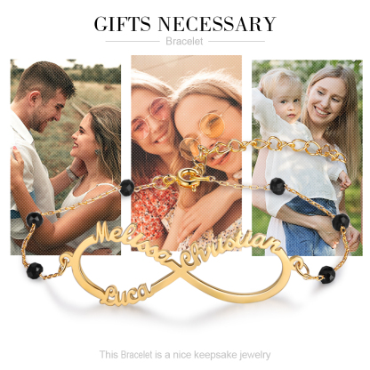 Personalised Infinity Bracelet Custom 3 Names Bracelet Gift For Women | Jessemade