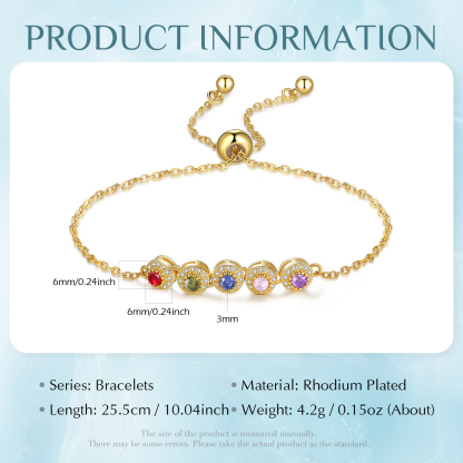 5 Birthstones - Personalised Birthstone Beautiful Bracelet Gift for Her