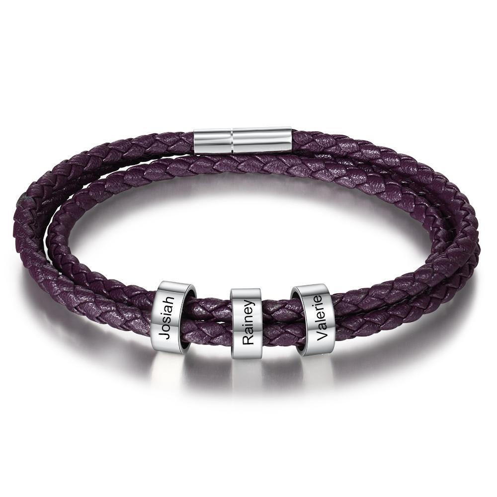 Custom 3 Beads Men's Bracelet For Him Best Gift For Dad