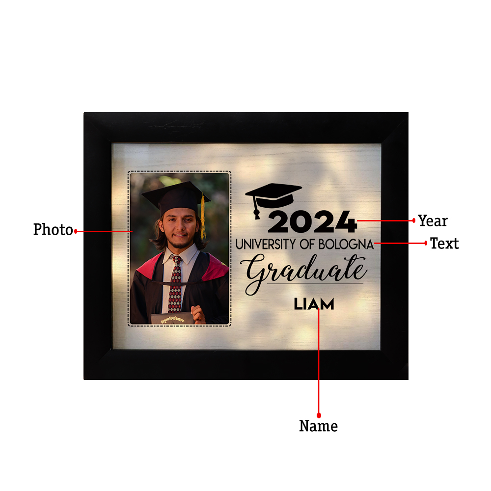2024 Graduation Gift - Personalised Name and Photo Frame Night Light LED Night Light Gift for Her/Him