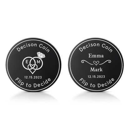 2 PCS Personalized Name Stainless Steel Couple Coin Custom Text And Date Special Gift
