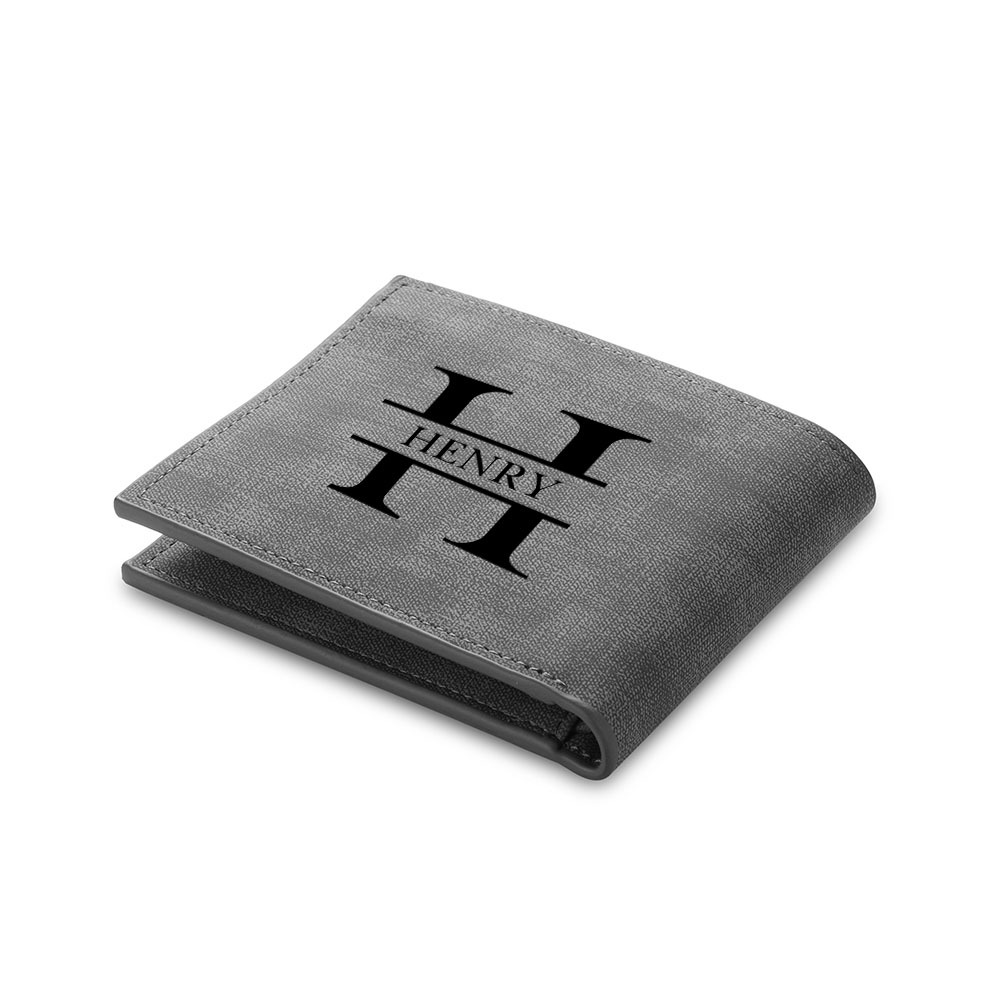Personalised Leather Wallet Engraved Photo Short Purse Custom Folding Wallet Gifts For Him