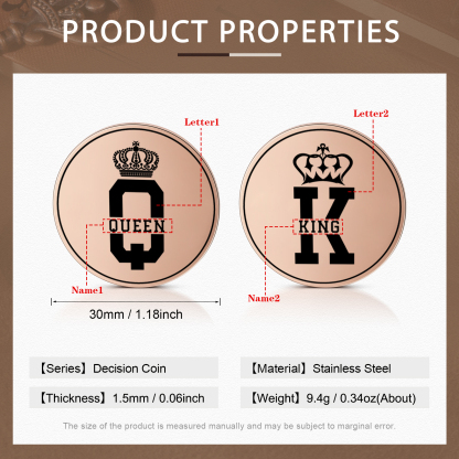 2 PCS Personalized Name Stainless Steel Couple Coin Custom Anniversary Special Gift