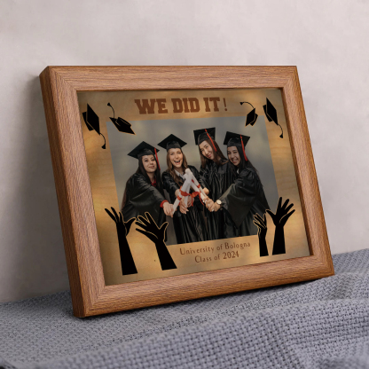 2024 Graduation Gift - Personalised Year & Photo & Text Wood Frame Night Light LED Night Light Gift for Her/Him
