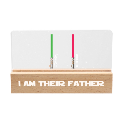 Personalised Star Wars Logo Father's Day Gift - I'm Their Dad - Table Lamp with 2 Names