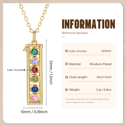Personalised family necklace with 1–6 birthstones – unique gift for Mum or Grandma