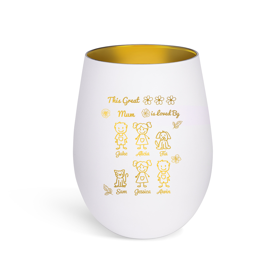Personalised Gold-Interior Glass Candle Holder For Mum Nan Grandma