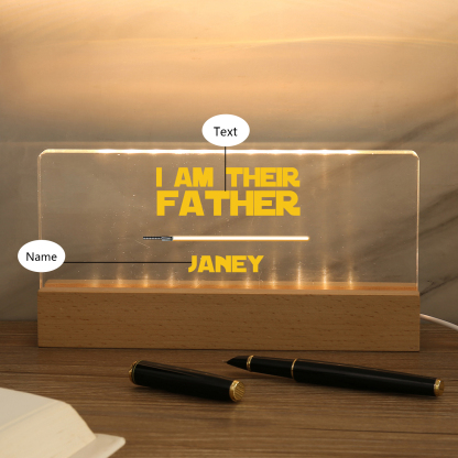 1 Name-Personalised Star Wars Logo Table Lamp-I am their dad-Father's Day Gift For Dad