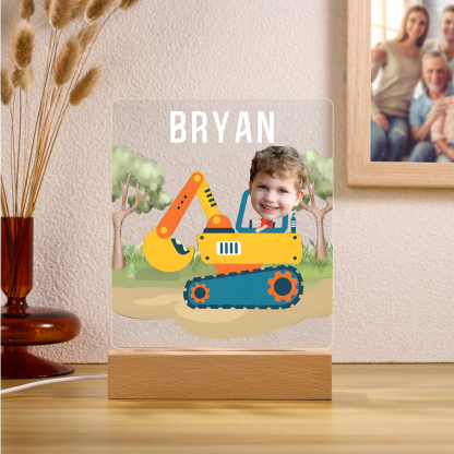 Personalised Photo & Name Acrylic Exquisite Pattern Night Light, A Gift For Children
