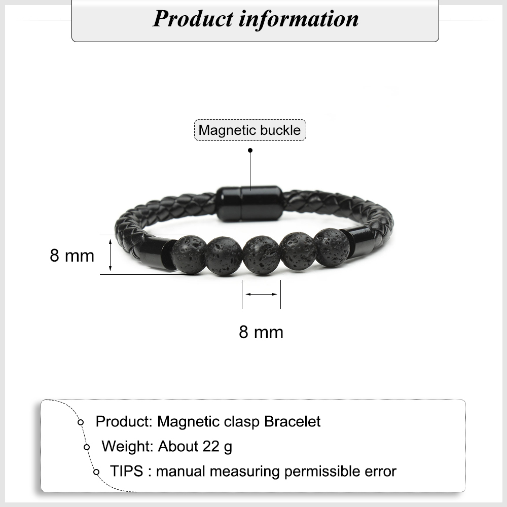Tiger Eye Black Onyx Beaded Bracelet Men