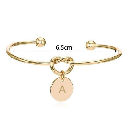 26 Letter Round Pendant Personalized Bracelet