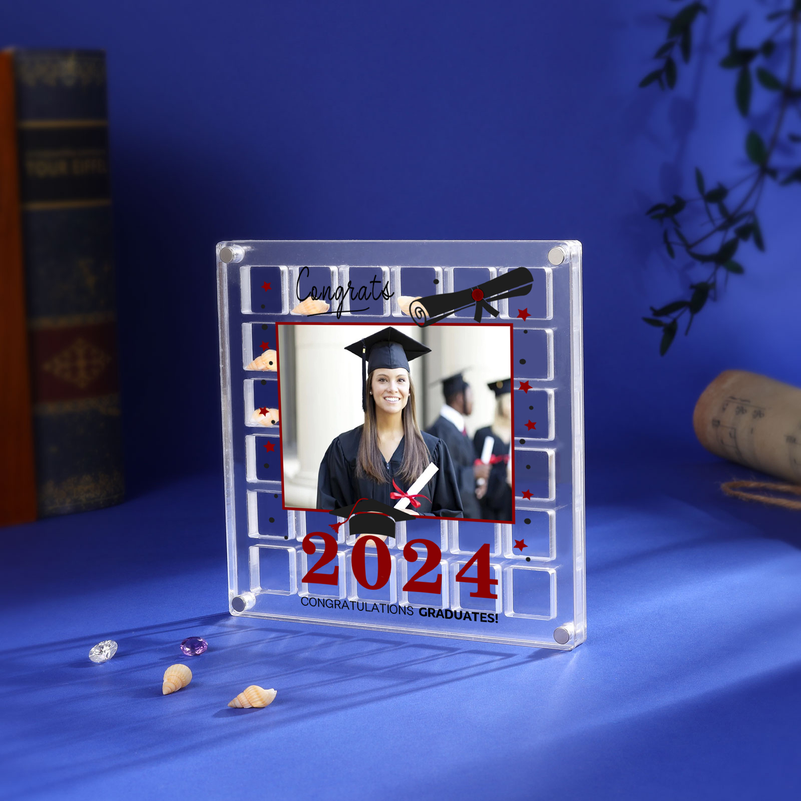 Personalised Acrylic Graduation Gift, Customized Photo、Date and Text Acrylic Ornament Gift For Her/Him