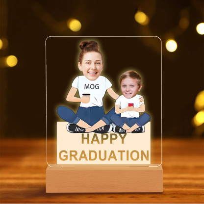 2024 Graduation Gifts - Personalised Photo Family Night Light Custom Text LED Light Graduation Gift for Son/Daughter