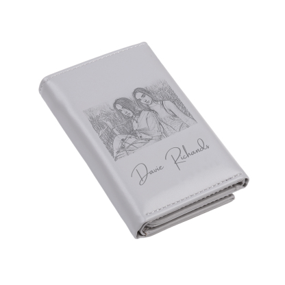 Custom Purse-Personalised Photo Quality Leather Folding Zip Wallet Custom Text Wallet Gift for Her