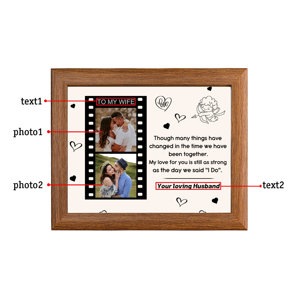 Photo-Personalised Couple Frame Custom Text And Date Anniversary Gift For Couple