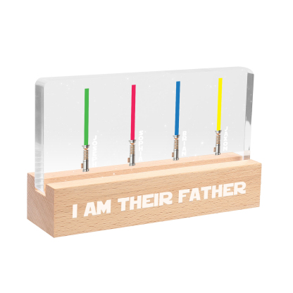 Personalised Star Wars Logo Father's Day Gift - I'm Their Dad - Table Lamp with 4 Names