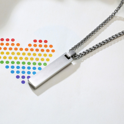 Rainbow Bar Necklace Cuban Chain LGBT Pride Gifts
