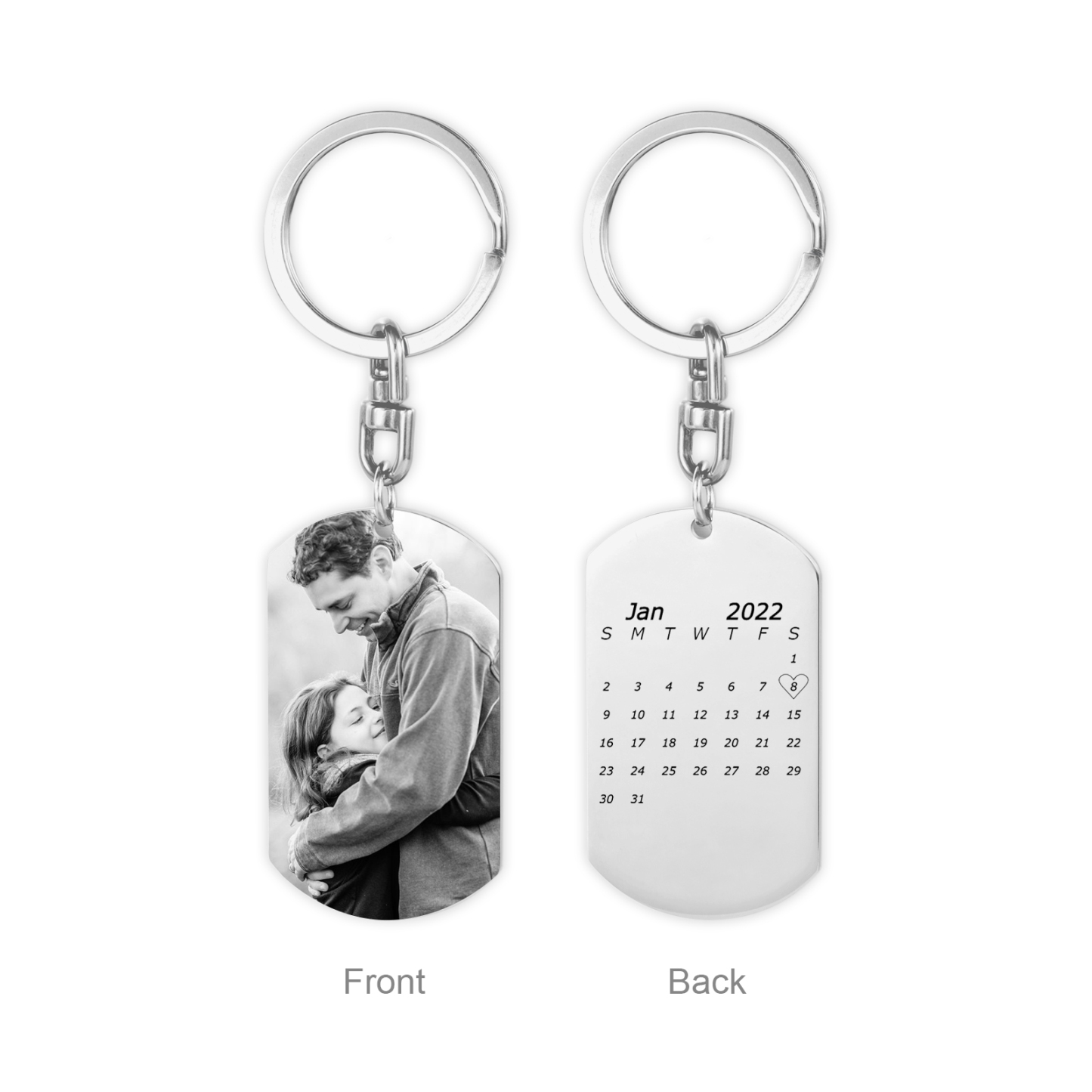 Personalised Photo Keychain with Engraving 1 Special Date Keyring Gifts for Love One