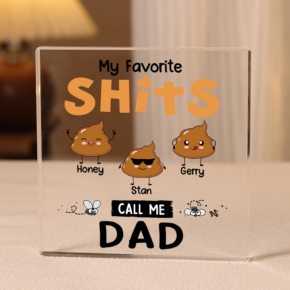 3 Names - Personalised Monster and Shit Style Custom Name Acrylic Ornament Father's Day Gift for Dad
