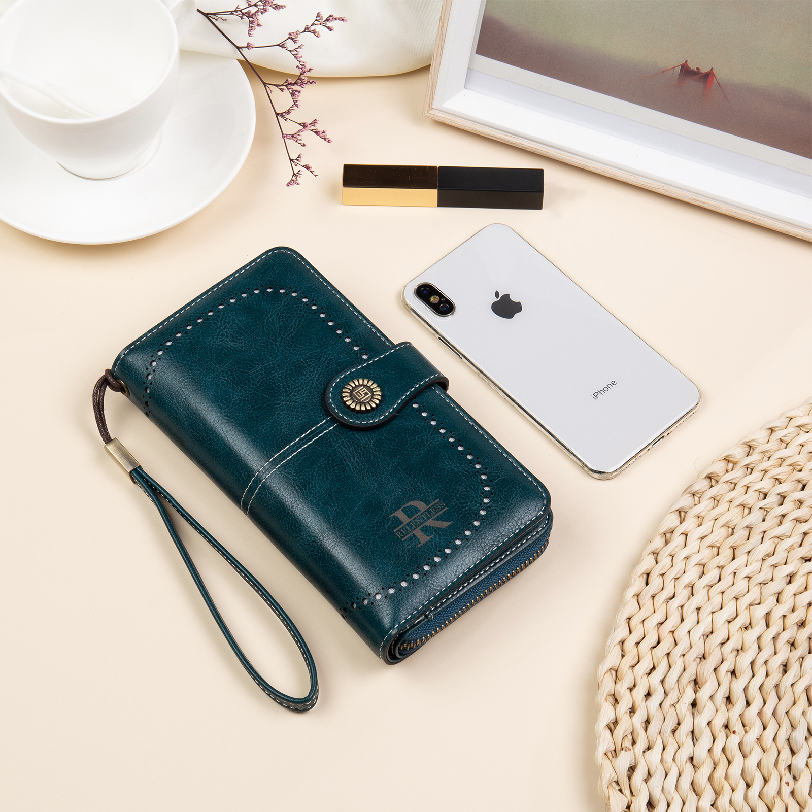Custom Purse-4 Colors Unisex Purse Personalised Leather Wallet Engraving Names Zip Wallet Gifts for Men Women