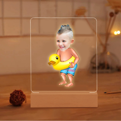 Personalised Photo Acrylic Exquisite Pattern Night Light, A Gift For Children