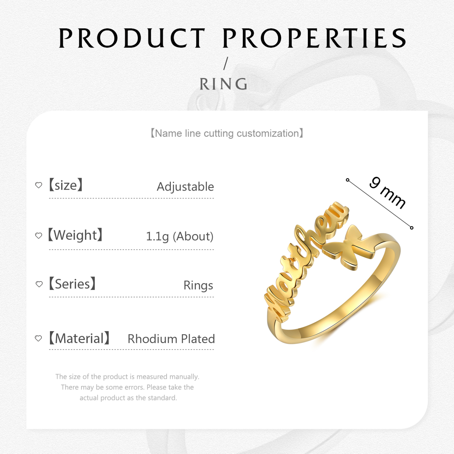 Personalised Butterfly Ring Custom 1 Names Best Gift For Women