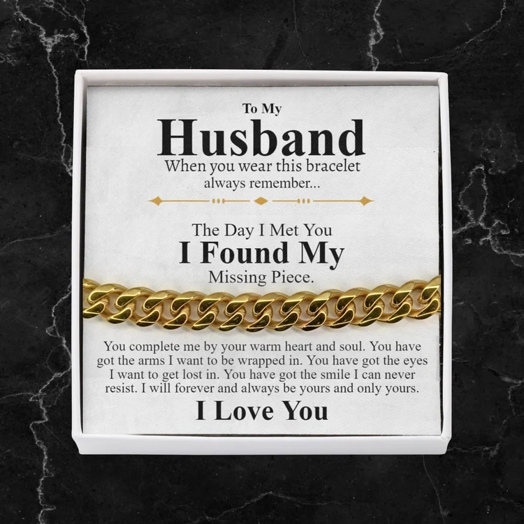 To My Husband Cuban Chain Necklace Valentine's Day Necklace outlets w/ Heart warming card