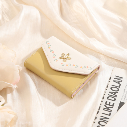 Custom Purse-Women's Personalised Photo PU Leather Flower Folding Wallet for Her