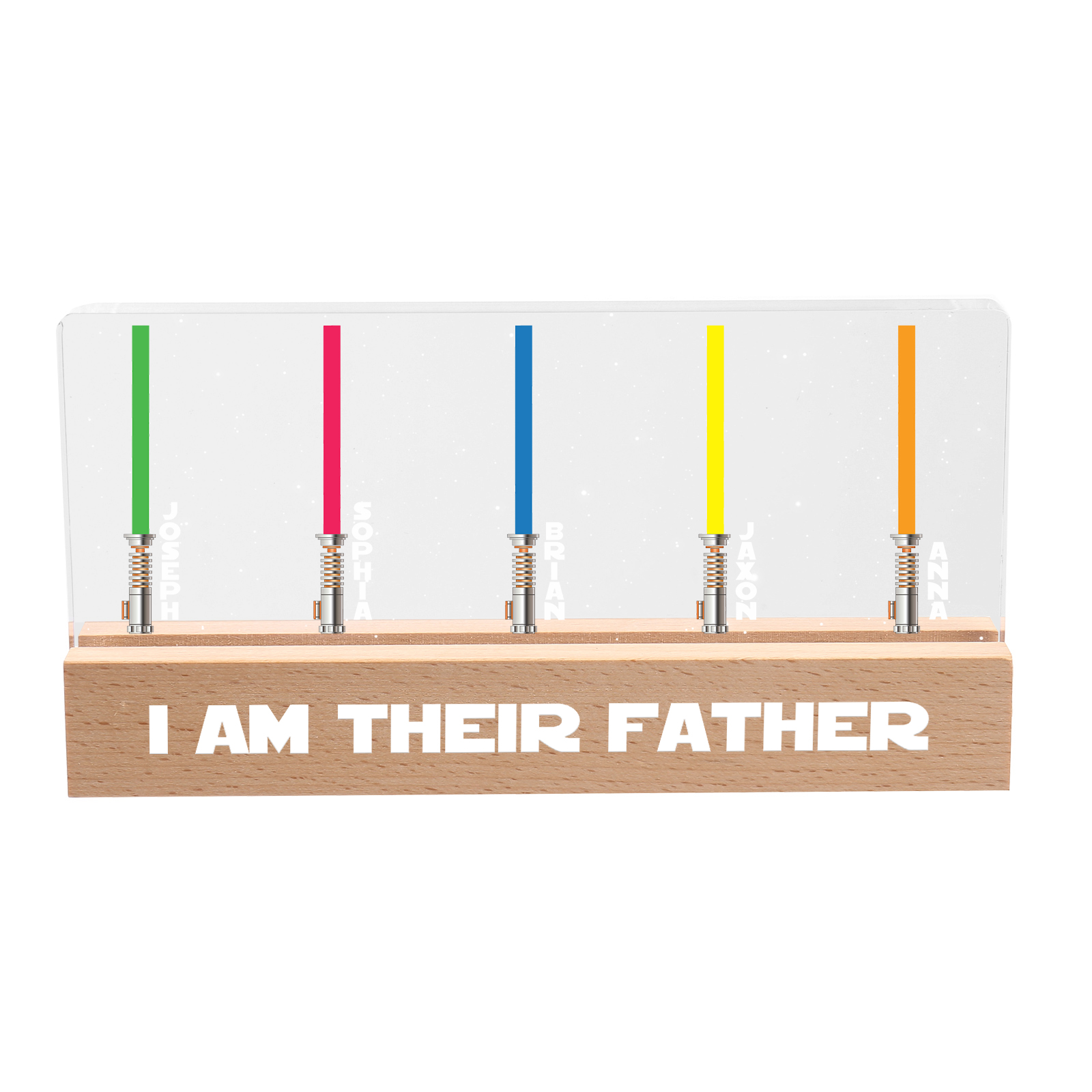 Personalised Star Wars Logo Father's Day Gift - I'm Their Dad - Table Lamp with 5 Names