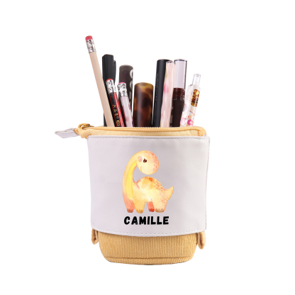 Personalised Pencil Case Custom Name & Dinosaur Pattern Pen Pouch Back To School Gift for Boys Girls
