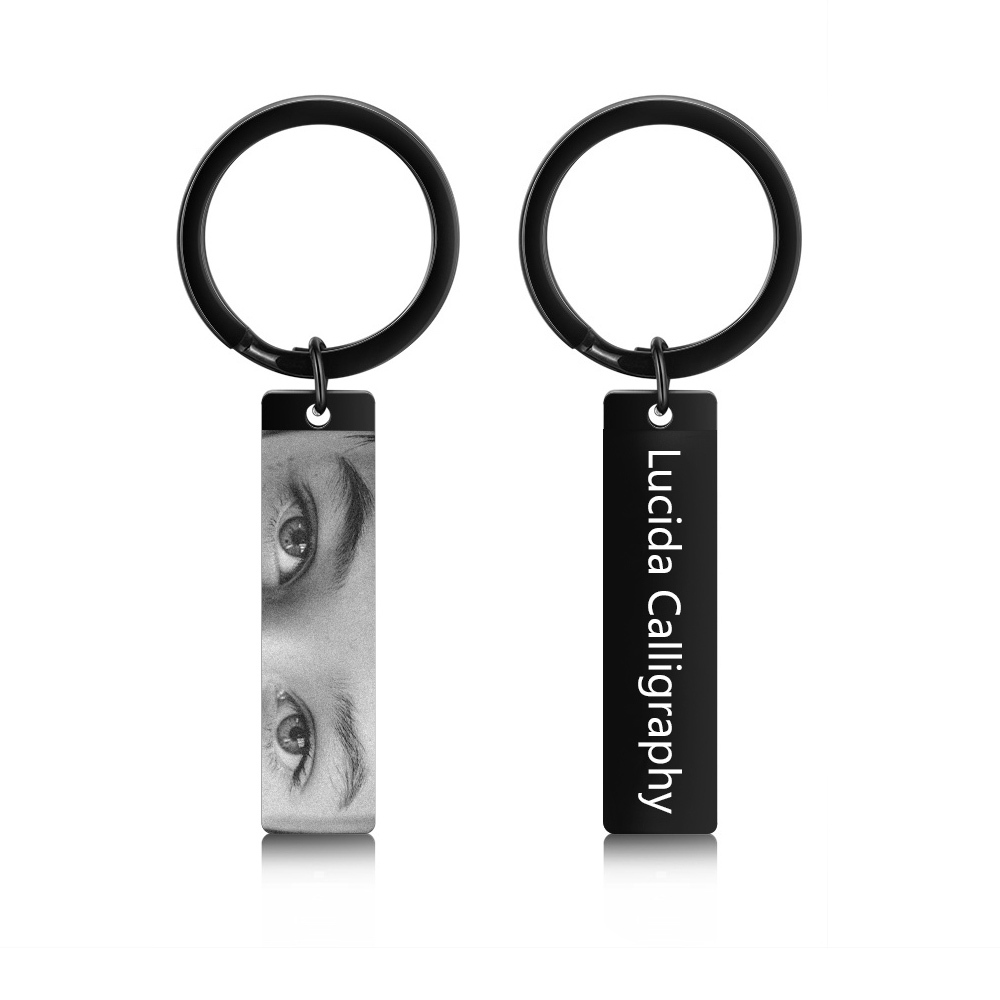Custom Eye Photo Stainless Steel Keyring - Available in Silver & Gold & Black - Christmas Gift for Him | Jessemade