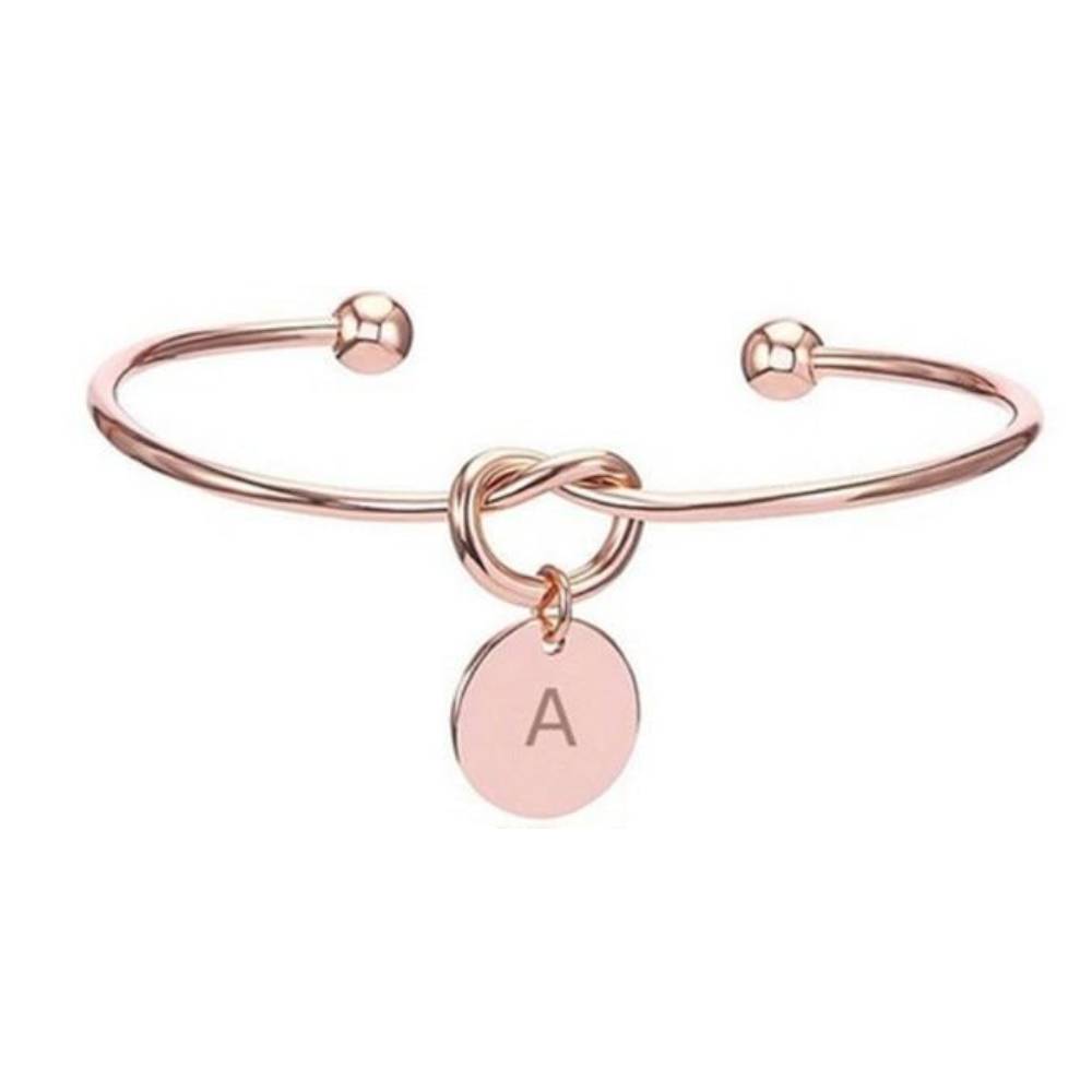 26 Letter Round Pendant Personalized Bracelet