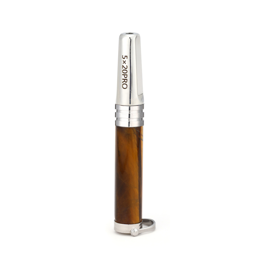 Gemstone Cylinder Breathing Necklace, Steel Tip