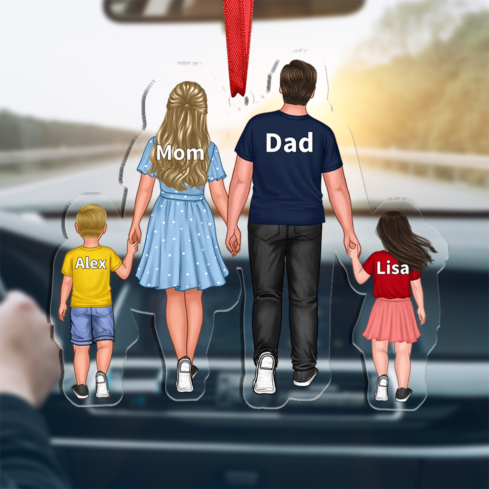 Personalized 2-10 Name Acrylic Family Keychain/Decorated Exquisite Gift For Family