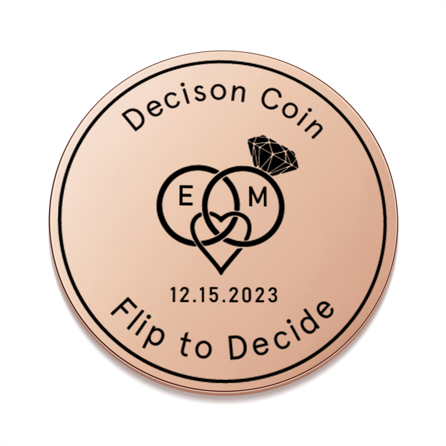 2 PCS Personalized Name Stainless Steel Couple Coin Custom Text And Date Special Gift
