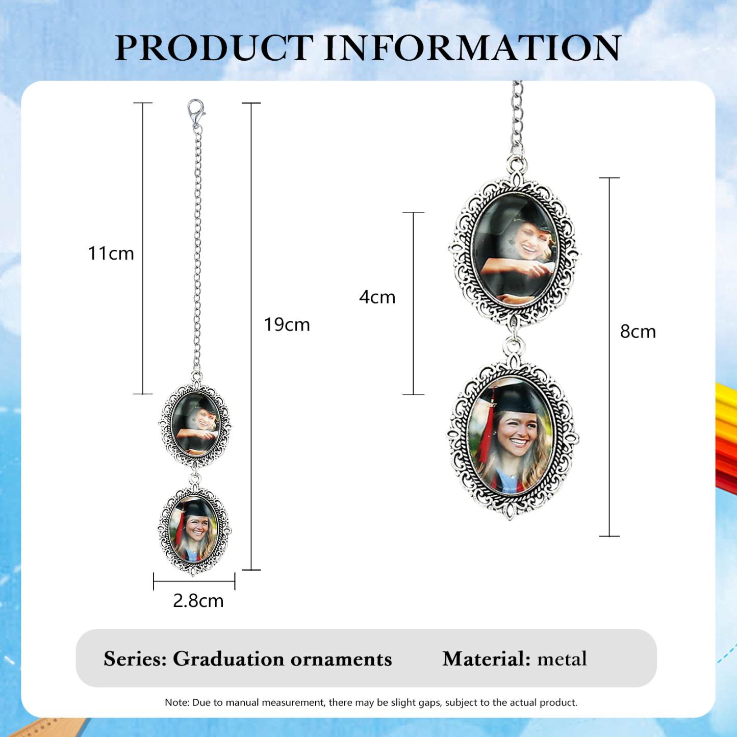 Personalised Custom 2 Photo Pendant, A Special Graduation Gift for Him