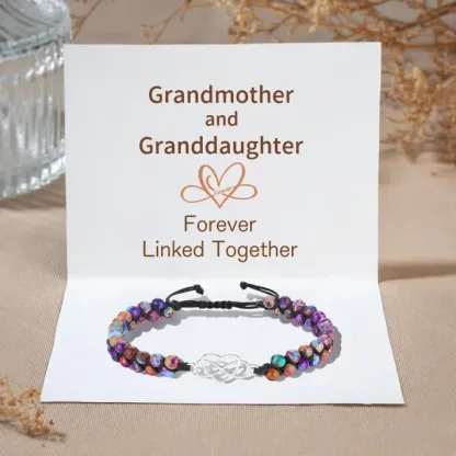 Infinity Heart Bracelet Adjustable Bracelet Gifts for Her - Grandma and Granddaughter Connected Forever