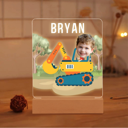 Personalised Photo & Name Acrylic Exquisite Pattern Night Light, A Gift For Children