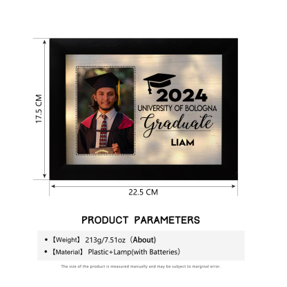 2024 Graduation Gift - Personalised Name and Photo Frame Night Light LED Night Light Gift for Her/Him