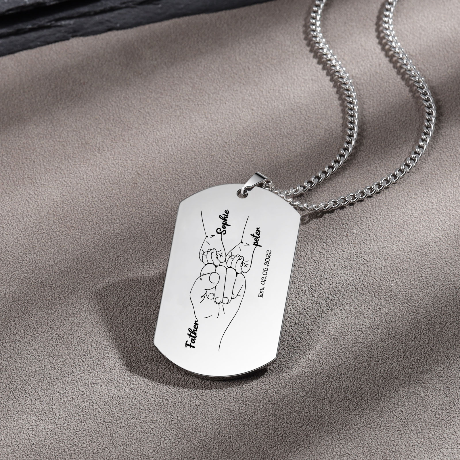 Stainless Steel Dog Tag Necklace – Personalised For Son, Dad, Mom – Christmas Gift