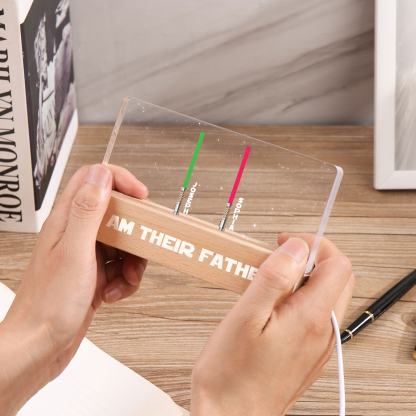Personalised Star Wars Logo Father's Day Gift - I'm Their Dad - Table Lamp with 2 Names
