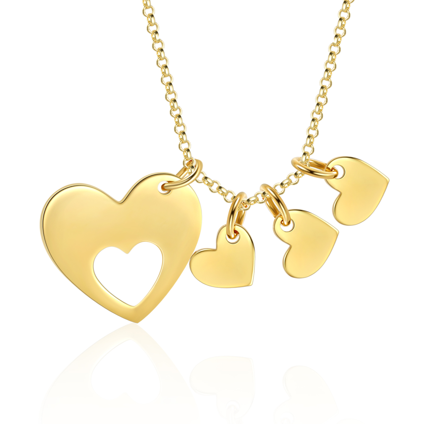 3 Names - Personalised Love Pendant Necklace with Gift Box Customized Name Gift for Her