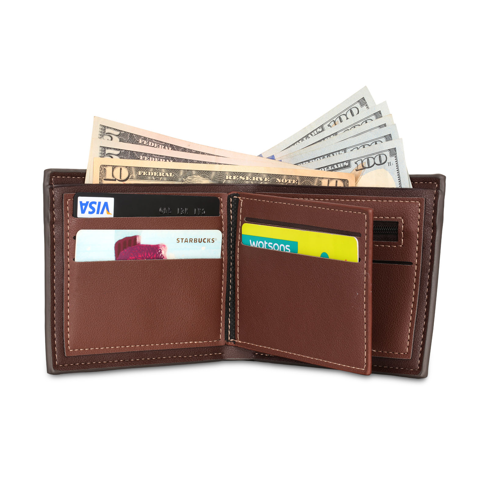 3 Names & 1 Photo Custom PU Leather Wallet – Personalised Engraved Photo & Name Gift for Dad | Jessemade
